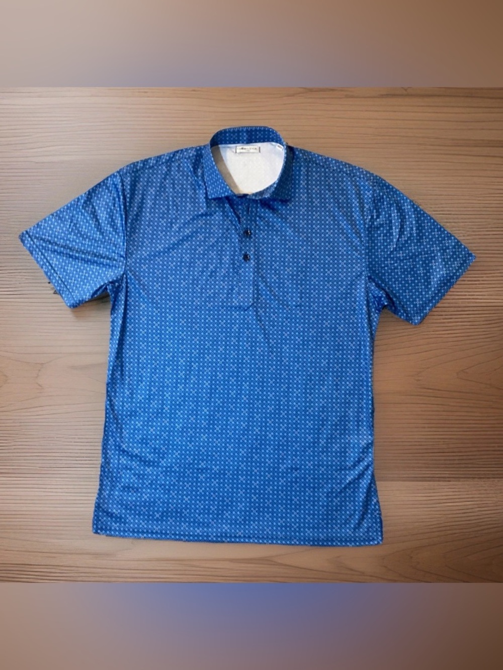 Collars and Co. Mens Large Blue Polo 4 Button Preppy Lightweight